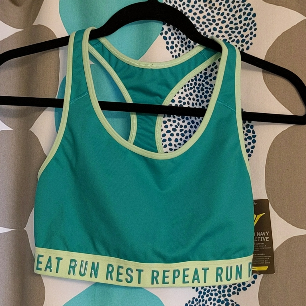 NWT Old Navy Go Dry Teal Blue Green Sports Bra